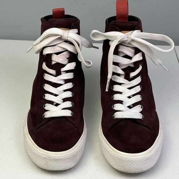 Rag & Bone High Top Sneakers Womens Size 39 (US 8.5 ) Burgundy Merlot Suede